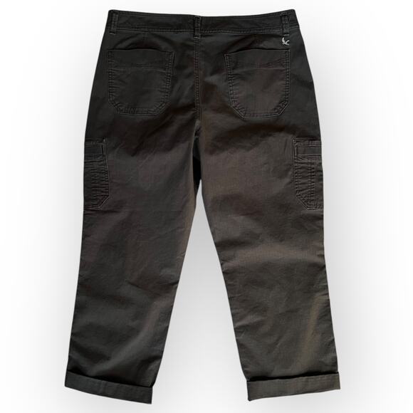 Eddie Bauer Women's Gray Lightweight Ripstop Slightly Curvy Crop Pants Size 10 - Picture 2 of 16